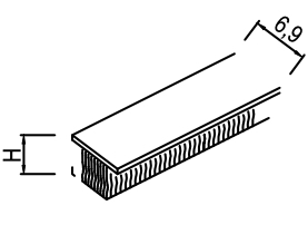 Profil-Bürstendichtung, 6,9 mm