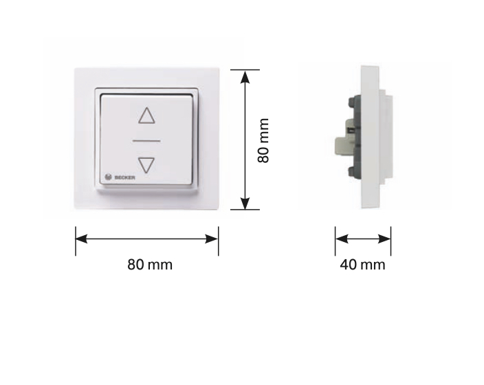 Taster EC62P Komplett mit Rahmen